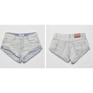 One Teaspoon NWT Bandits Low Waist Denim Shorts Diamonde Blue Size 32‎ MSRP $99